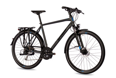 Airtracks 28 Zoll Trekking Herren Fahrrad Trekkingbike TR.2845 Trekkingrad City Bike Shimano 27 Gang ALIVIO RD-M4000 SGS Kettenschaltung Nabendinamo Schwarz Matt - 52cm Körpergröße 165-175cm