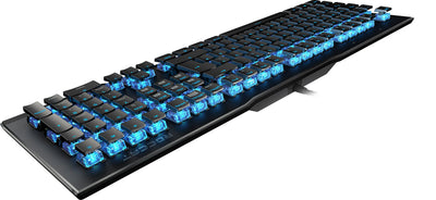 Roccat Vulcan 80 - Mechanical Gaming Keyboard, Blue LED Per-Key Lighting, Titan switches, Durable Design (Aluminum top Plate), Multimedia Keys