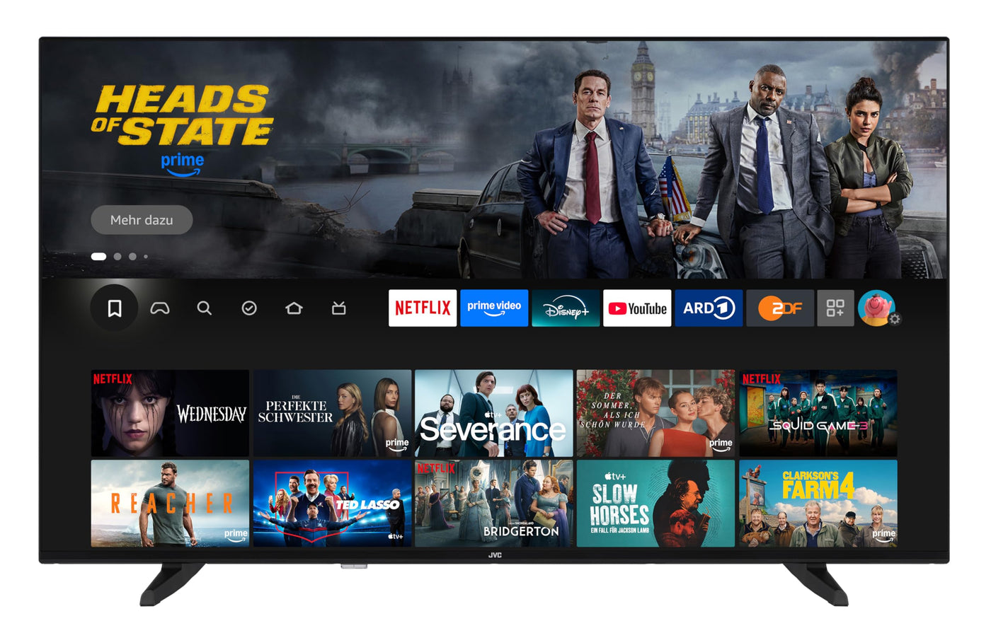 JVC Fernseher 50 Zoll Fire TV 4K QLED Smart TV mit Dolby Vision HDR, Dolby Atmos, Alexa Sprachsteuerung und Triple Tuner, UHD Fernseher LT-50VRQ3555 (2026)
