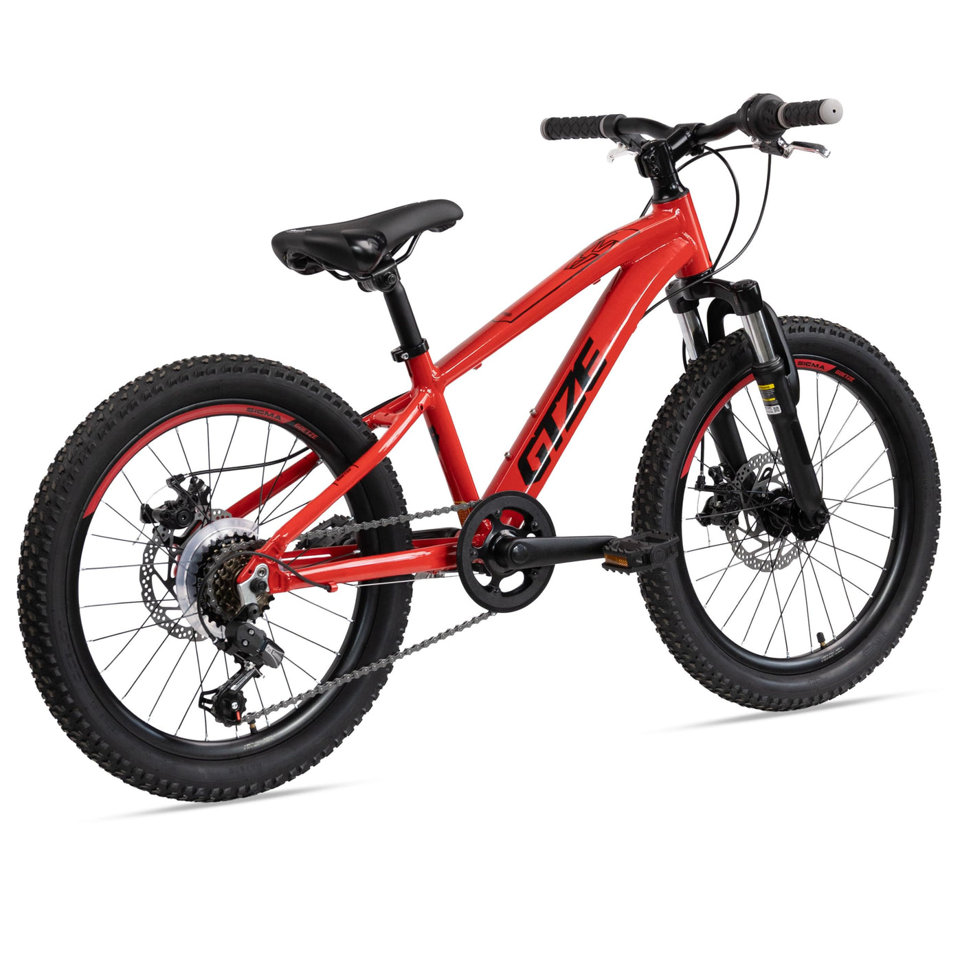 Goetze Sigma 20 x 2.10 Zoll Kinderfahrrad | MTB Hardtail | 6-Gang Kettenschaltung mit Drehgriff | Mechanische Scheibenbremsen | Aluminiumrahmen 11" | Federgabel | ab 115 cm Körpergröße