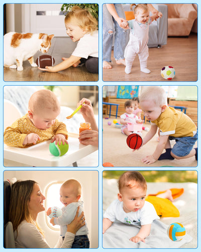 Vanmor Sensory Sports Balls für Kleinkinder, Babyspielzeug mit Reisetasche, Frühes Lernspielzeug für Babys ab 12 Monaten. Perfekt für die Sensorische Entwicklung, Tolles Geschenk für die Kleinen
