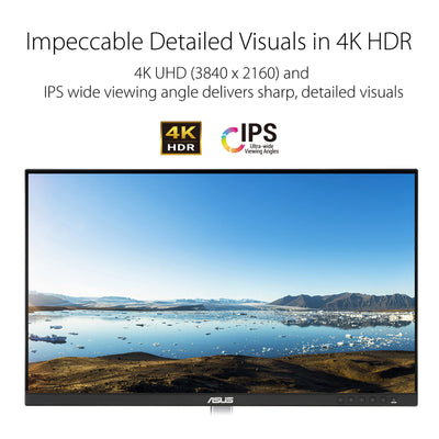 ASUS ProArt PA279CV - 27 Zoll 4K UHD Professioneller Monitor - 16:9 IPS, 3840x2160 - ergonomisch, Pivot, Calman, hohe Farbtreue, HDR 10 - DisplayPort, HDMI, 65W USB-C, USB-Hub, Schwarz