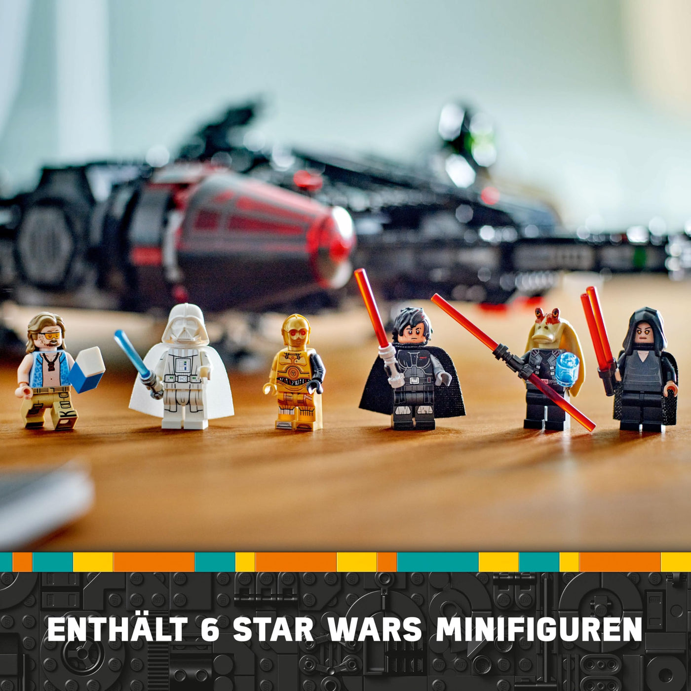 LEGO Star Wars 75389 Der Dunkle Falke – Spielzeug zum Ausstellen mit federbetriebenen Shootern, Kanonen und 6 Minifiguren, darunter C-3PO – Geschenk für Jungen ab 10 Jahren und Erwachsene