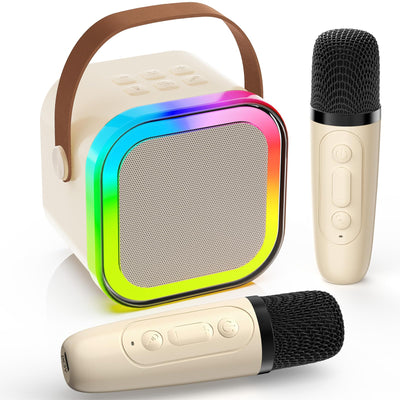 JYX Karaoke Maschine für Kinder mit 2 Karaoke Mikrofon, Mini Karaoke Anlage, Bluetooth Karaoke Lautsprecher Geschenk für Brithday, Kids Karaoke Set Box - Geschenke für Kinder 3-12 Jahre