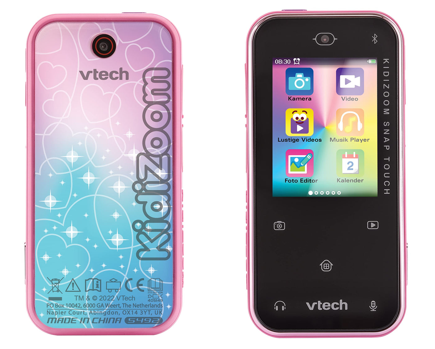 VTech KidiZoom Snap Touch pink – Kinderkamera im Smartphone-Format mit Touchscreen, Bluetooth, Selfie- und Videofunktion, Effekten und vielem mehr – Für Kinder von 6-12 Jahren
