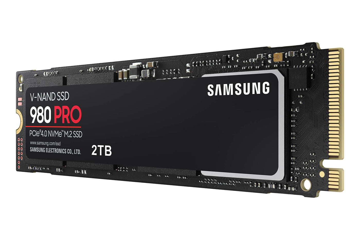 Samsung 980 PRO NVMe M.2 SSD, 2 TB, PCIe 4.0, 7.000 MB/s Lesen, 5.000 MB/s Schreiben, Interne SSD für Gaming und Videobearbeitung, MZ-V8P2T0BW