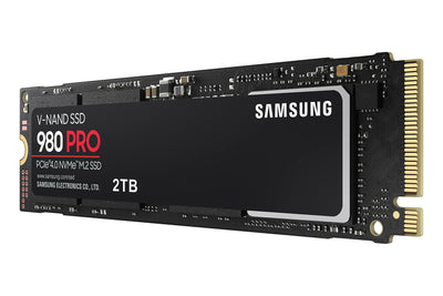 Samsung 980 PRO NVMe M.2 SSD, 2 TB, PCIe 4.0, 7.000 MB/s Lesen, 5.000 MB/s Schreiben, Interne SSD für Gaming und Videobearbeitung, MZ-V8P2T0BW