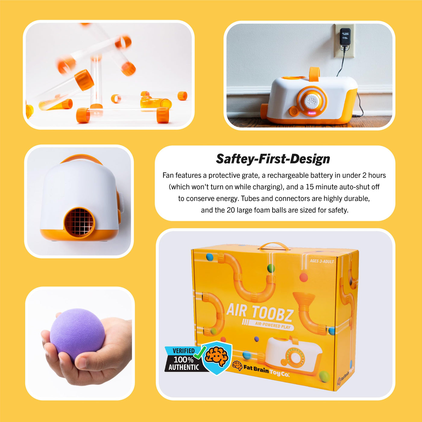 Fat Brain Air Toobz | Luftbetriebenes Ball- und Röhren-Physikspielzeug | Wissenschaftsexperimente für Kinder | Kreatives STEM Spielzeug Ab 3 Jahren
