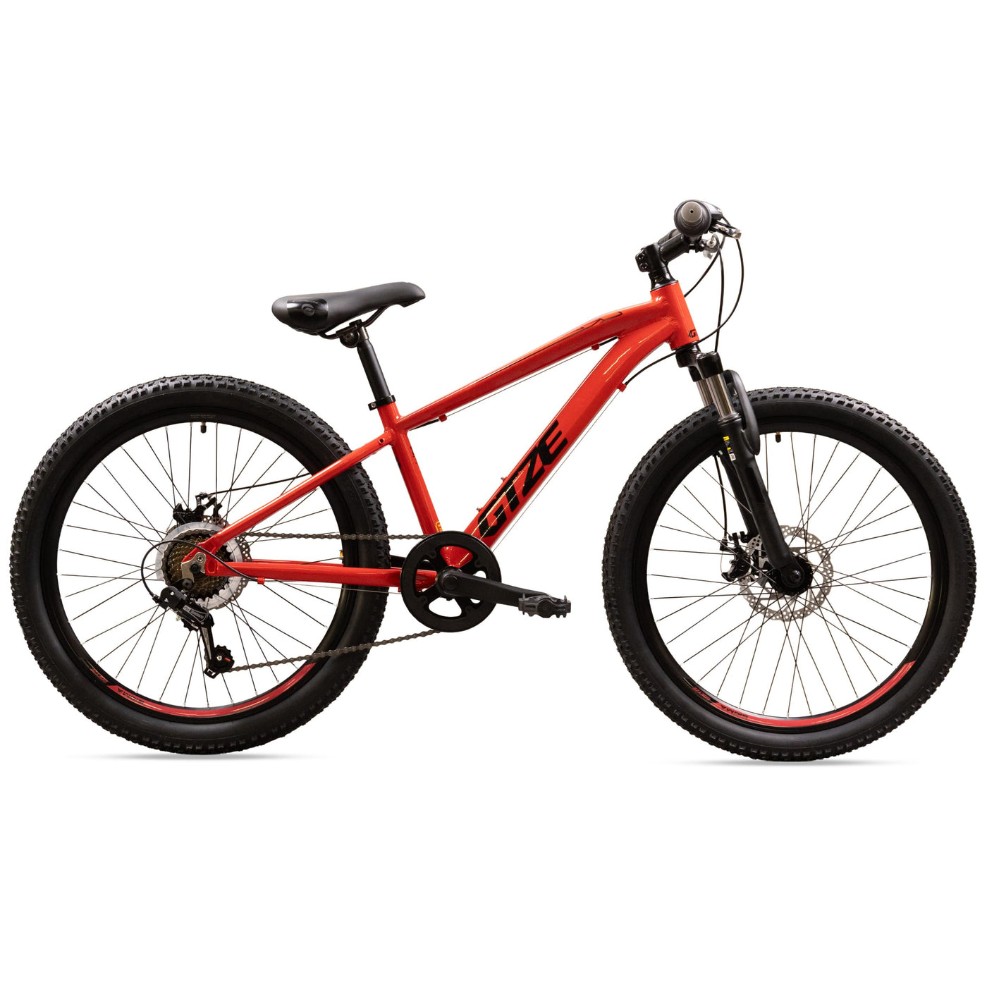 Goetze Sigma 24 x 2.10 Zoll Jugendfahrrad | MTB Hardtail | 7-Gang Kettenschaltung mit Drehgriff | Mechanische Scheibenbremsen | Aluminiumrahmen 13" | Federgabel | ab 130 cm Körpergröß