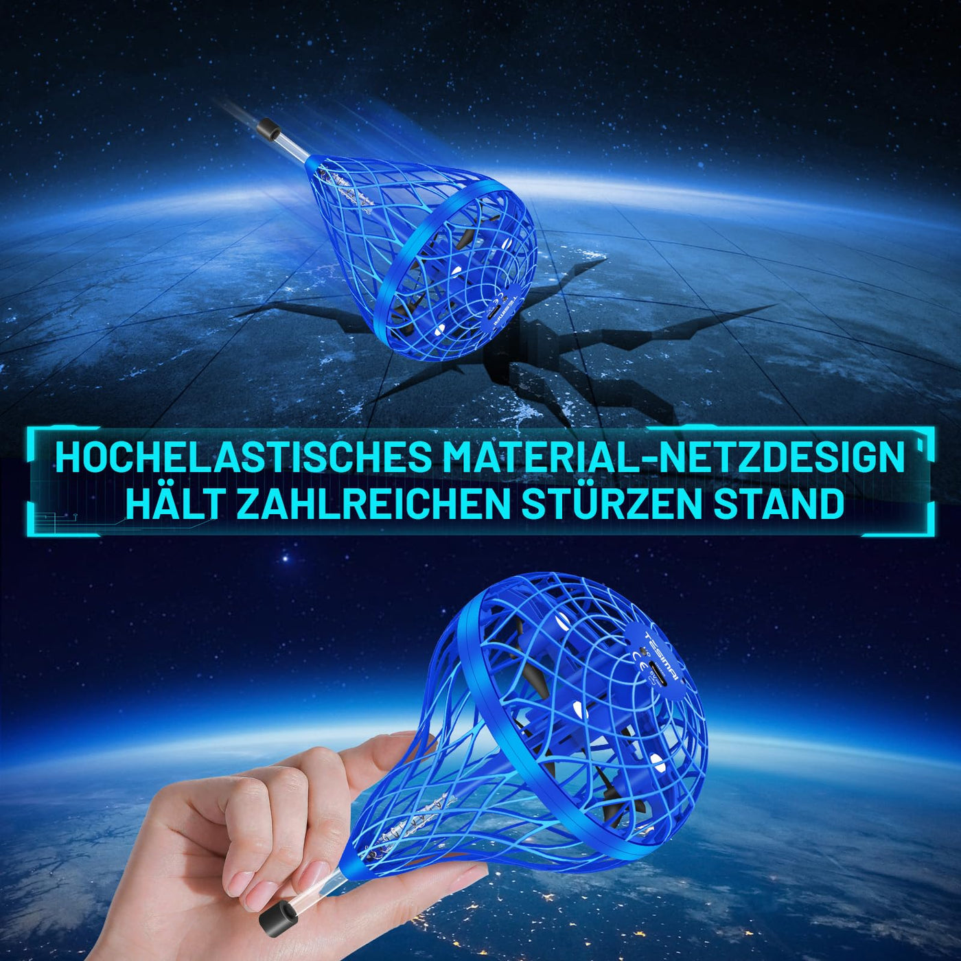 Fliegender Ball Spielzeug, 360° handgesteuerte Mini-Drohne für Kinder Spielzeug ab 6-12 Jahren, Droleapfly Magic Hover Ball mit Hüpfmodus, Flugzeug Drone Geschenke für Jungen