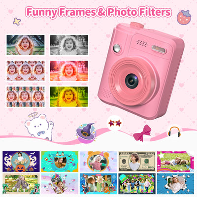 Gofunly Sofortbildkamera Kinder, 1080P HD Kinderkamera Sofortbildkamera mit 32GB Karte & DruckerPapier, Kamera Kinder Sofortdruck Kinderspielzeug Geschenke für Jungen und Mädchen 3-12 Jahre