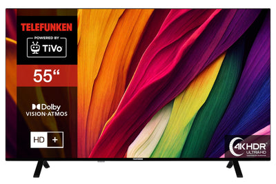 Telefunken Fernseher 55 Zoll Smart TV powered by TiVo (4K UHD, HDR Dolby Vision, Dolby Atmos, Triple-Tuner, 6 Monate HD+ inkl.) XU55TO750S