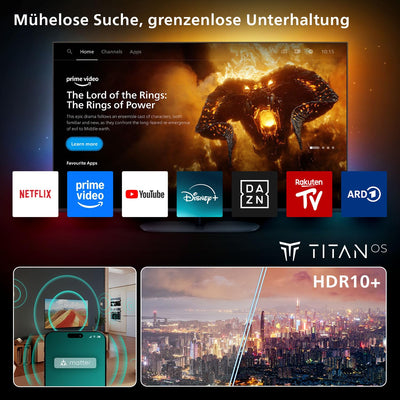 Philips 50PUS7800 4K LED Smart TV - 50 Zoll Display mit Pixel Precise Ultra HD, Titan OS Plattform und Dolby Atmos Sound - Funktioniert mit Alexa und Google Sprachassistent