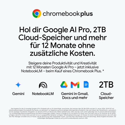 ASUS Chromebook Plus CX14 CX1405CTA Laptop | 14" FHD 16:9 IPS Display | Intel Core 3-N355 | 8GB RAM | 128GB eMMC | Intel UHD | ChromeOS | QWERTZ | Rock Grey