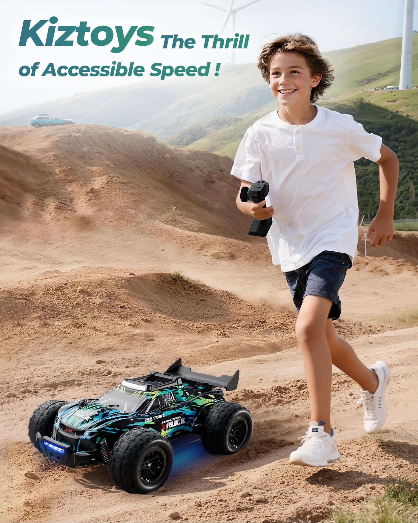 Kiztoys® Ferngesteuertes Auto, RC Auto Monstertruck Ferngesteuert 2,4 GHz 1:16 Proportional 4WD 40+ km/h Offroad, RC Truggy RTR Geländegängig ab Erwachsener Jugendliche Kind