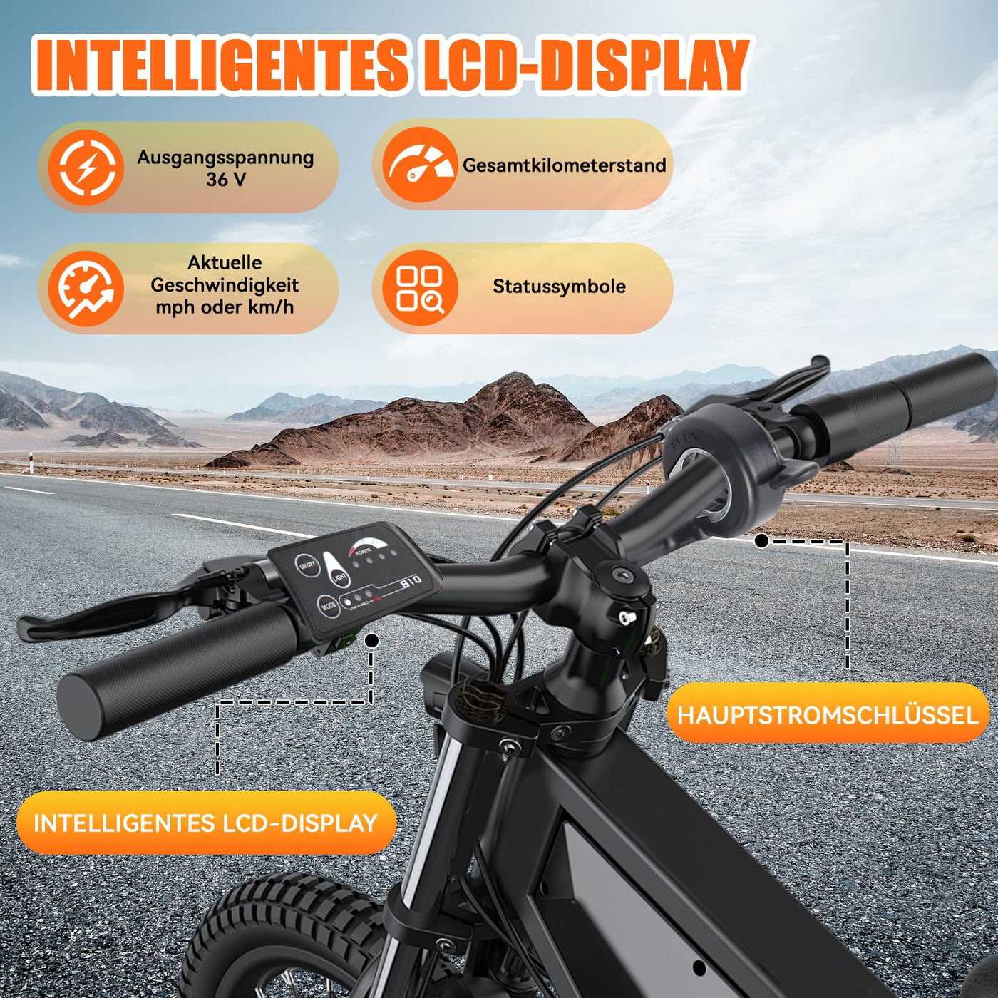 jiumxliu 20 Zoll 36V Ebike Umbausatz 250W Elektrofahrrad Umbausatz Heckmotor Elektrofahrrad Conversion Kit 30km/h, 5-Stufen PAS, Tempomat, LCD-Display, Controller-Paket, für Scheiben-/V-Bremse