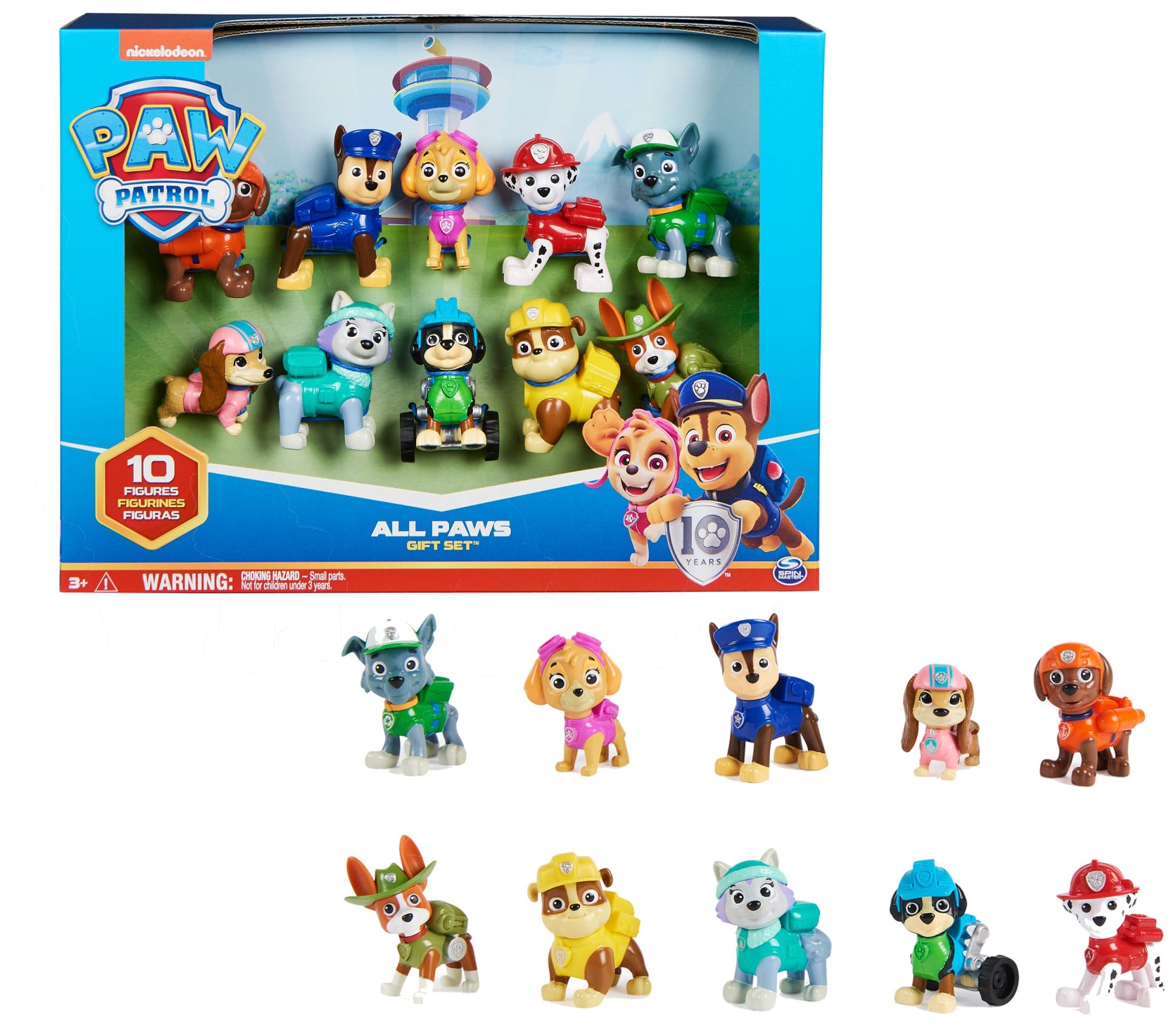hundefiguren spielzeug PAW Patrol, Action Pack Pups Figuren Geschenkset mit 10 Hundefiguren z
