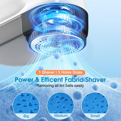 maxtachi Fusselrasierer Elektrisch Aufladbar, Fusselentferner Entfussler für Kleidung mit 3 Geschwindigkeiten, 6-Klingen-Kopf Flusenentferner für Alle Stoffe, LED-Anzeige Wollrasierer Lint Remover