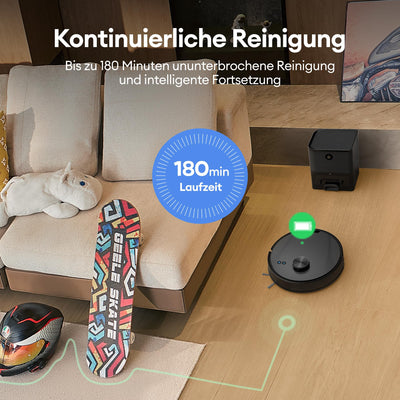 Ultenic T10 Lite Saugroboter mit Wischfunktion, Saugroboter mit Absaugstation, Staubsauger Roboter mit LiDAR Navigation, 5000 Pa Saugkraft, 180 Min Laufzeit, für Tierhaare, Teppich, Hartboden
