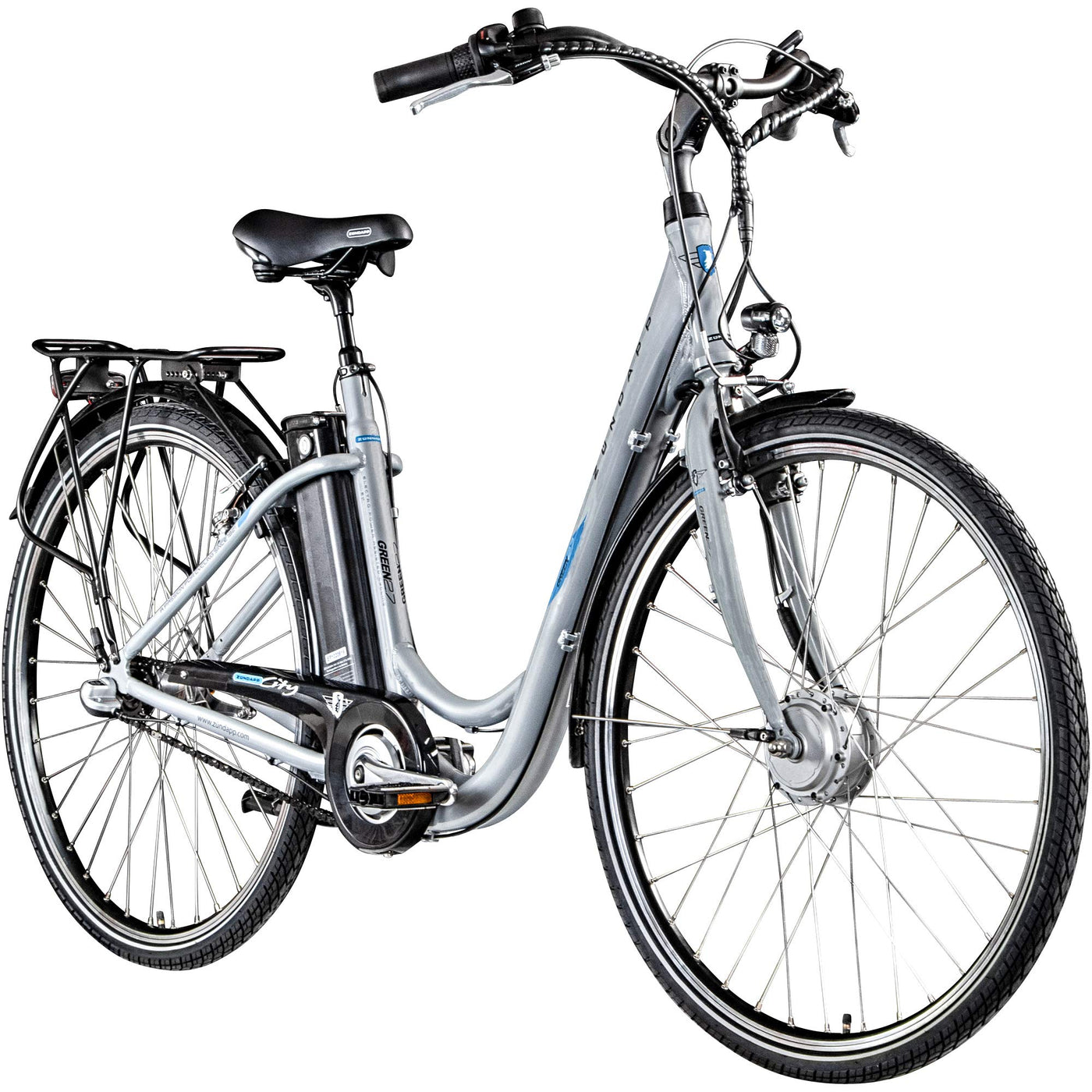 ZÜNDAPP Green 2.7 28 Zoll E-Bike E Cityrad Damenrad Pedelec Elektrofahrrad Damen Fahrrad 700c (grau, 48 cm)