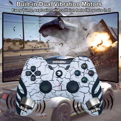 DuLingKer PC Controller Wireless, PS3 Controller PC Gamepad mit Dual Vibration, 2,4G Wireless Gaming Controller für PC Windows 11 10 8 7, PS3, Android Smart TV, TV Box, Steam, Raspberry Pi