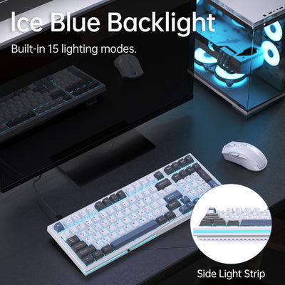 KEMOVE K98SE Mechanische Gaming Tastatur, 98 Tasten LED Hintergrundbeleuchtete Computer Tastatur, 96% QWERTY US Layout, Verkabelte Tastatur, Vorab geschmierte Rote Schalter
