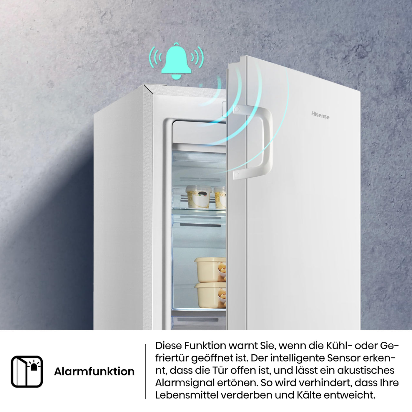 Hisense FV191N4AW2 Gefrierschrank/ TotalNoFrost/ SuperFreeze/ Türalarm/ Multiflow 360°/ BigBox/ 143,4 cm/ Gefrierteil 147 l/ 41 dB/ 205 kWh/Weiß