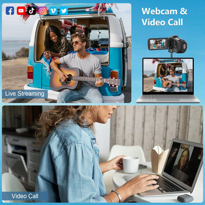 Videokamera 4K 80MP Camcorder für YouTube,30FPS Webcam IR Nachtsicht Vlogging Kamera,18X Digitalzoom 3,0 270°IPS Bildschirm Video Camera mit SD Karte, 2 Batterien, Fernbedienung, und Handstabilisator