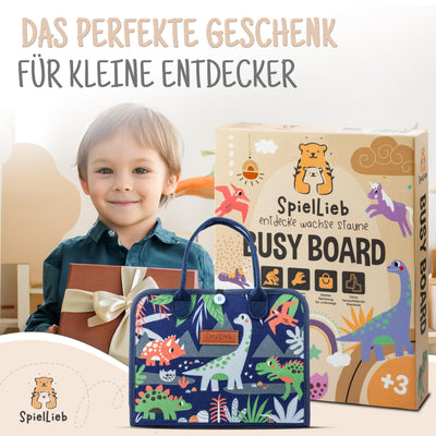 SpielLieb® Montessori Busy Board Deutsch ab 3 Jahre - interaktives Activity Board Spielzeug für Kleinkinder - Beschäftigung für Auto & Flugzeug Entwicklung & Motorik