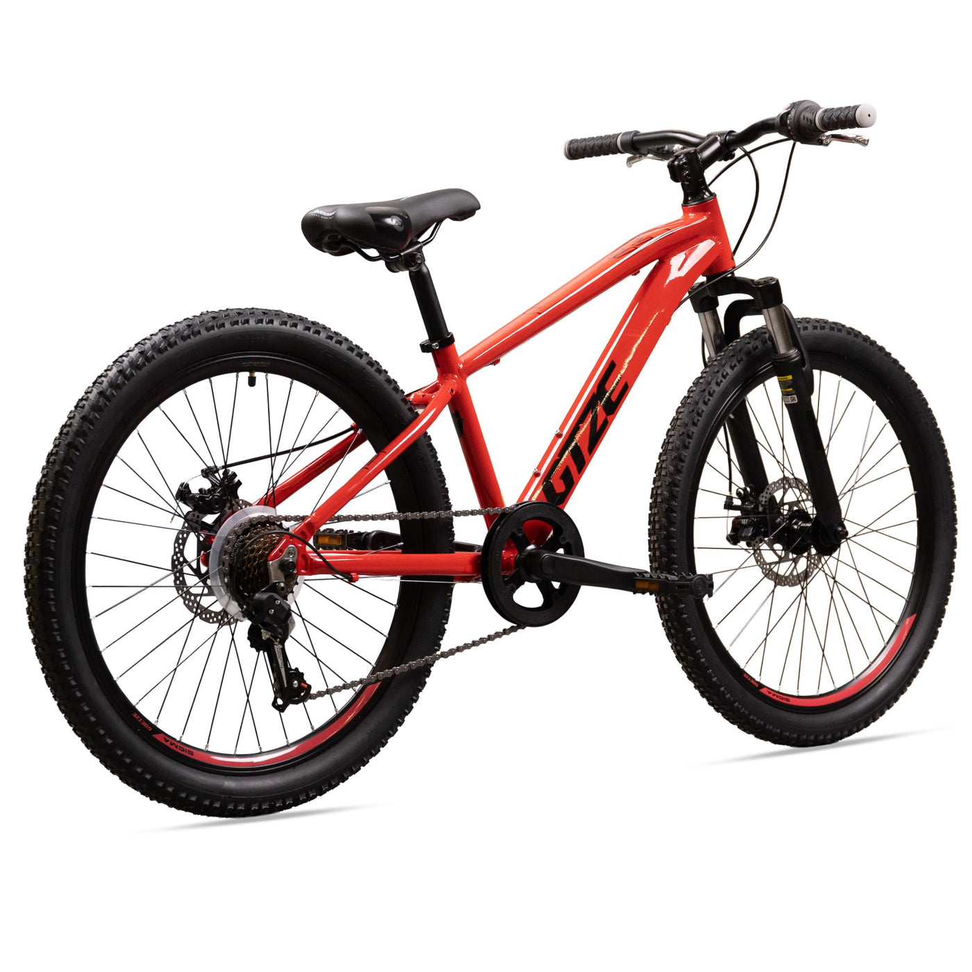 Goetze Sigma 24 x 2.10 Zoll Jugendfahrrad | MTB Hardtail | 7-Gang Kettenschaltung mit Drehgriff | Mechanische Scheibenbremsen | Aluminiumrahmen 13" | Federgabel | ab 130 cm Körpergröß