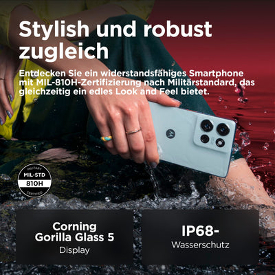 Motorola Moto g75 5G Smartphone (6,78"-FHD+-Display, 50-MP-Kamera, 8/256 GB, 5000 mAh, Android 14) Succulent Green (Veganes Kunstleder), inkl. Schutzcover [Exklusiv bei Amazon]