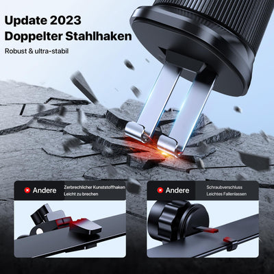 Miracase Handyhalterung Auto【2025 Neuester Doppelhaken】 Universal Handyhalter Auto Lüftung,360 Grad Drehung KFZ Handyhalterung für iPhone 17/16/15/14/13 Pro Max Plus/Samsung und 4-7 Zoll Smartphone