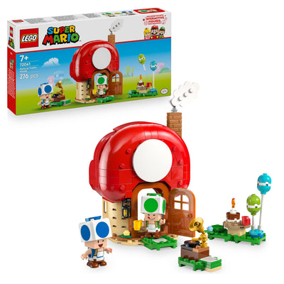 LEGO Super Mario Party bei Toads Haus - Interaktives Set mit 2 Figuren, Küche, Schlafzimmer & Picknicktisch - Kinder Spielset zum Bauen - Gamer Geschenk für Jungen & Mädchen ab 7 Jahren - 72041