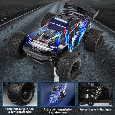 JOYTREKY Ferngesteuertes Auto – 1:18 High-Speed 40 Km/H Rc Auto 2,4 Ghz 4wd All Terrains Offroad Drift Truck Mit Zwei Wiederaufladbaren Batterien FüR LäNgeres Spielen FüR Kinder Und Erwachsene – Blau
