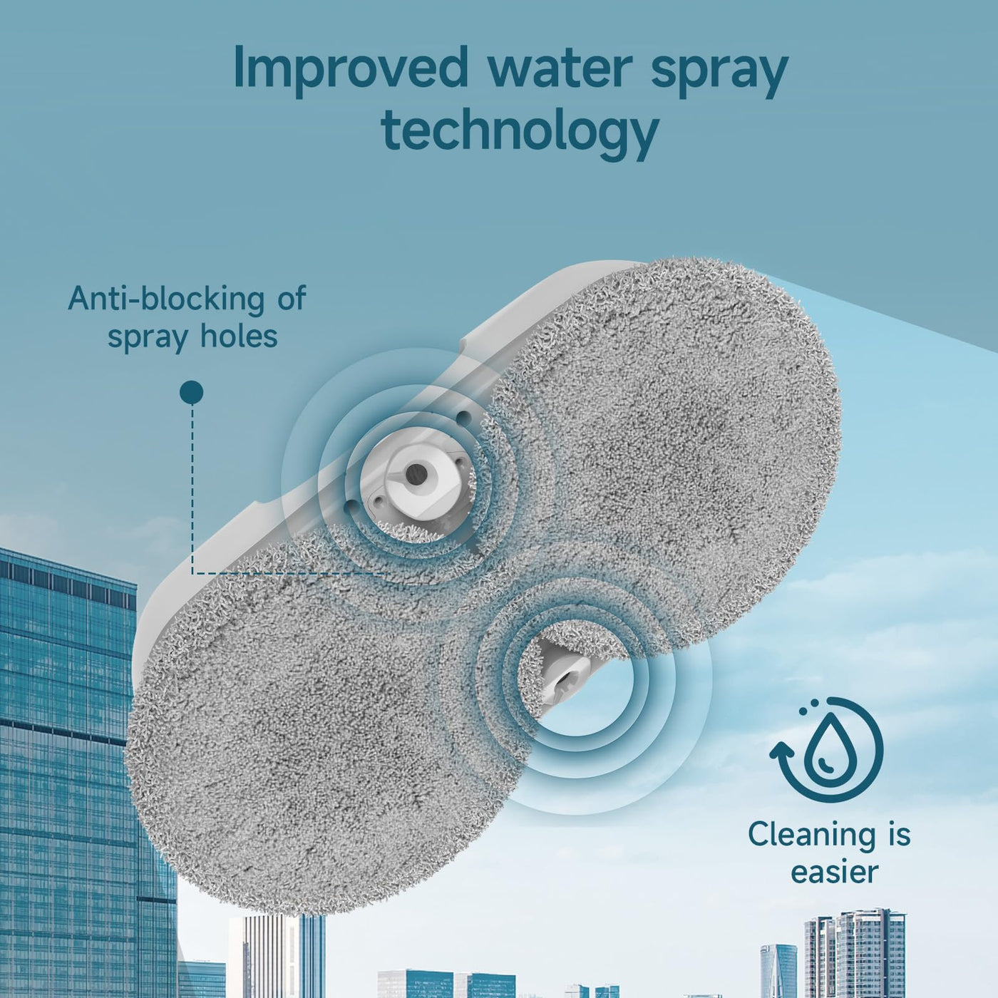 iDEEBO E300 Fensterputzroboter mit Doppelseitigem Sprühsystem, Auslaufsicherem Wassertank, Leicht Aufrüstbar, für Eine Gründliche Streifenfreie Fensterreinigung