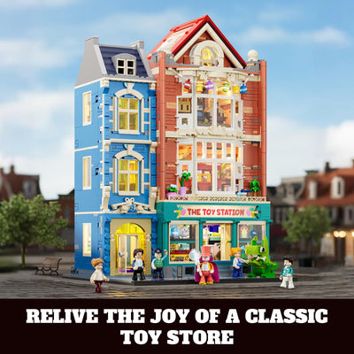 Lumibricks Stadtleben Spielzeugladen Beleuchtung Klemmbausteine Haus, 3086Pcs Modular Building, 2-in-1 Bauhaus & Puppenhaus, Geschenkidee für Jugendliche & Erwachsene Spielzeugfans, L9100