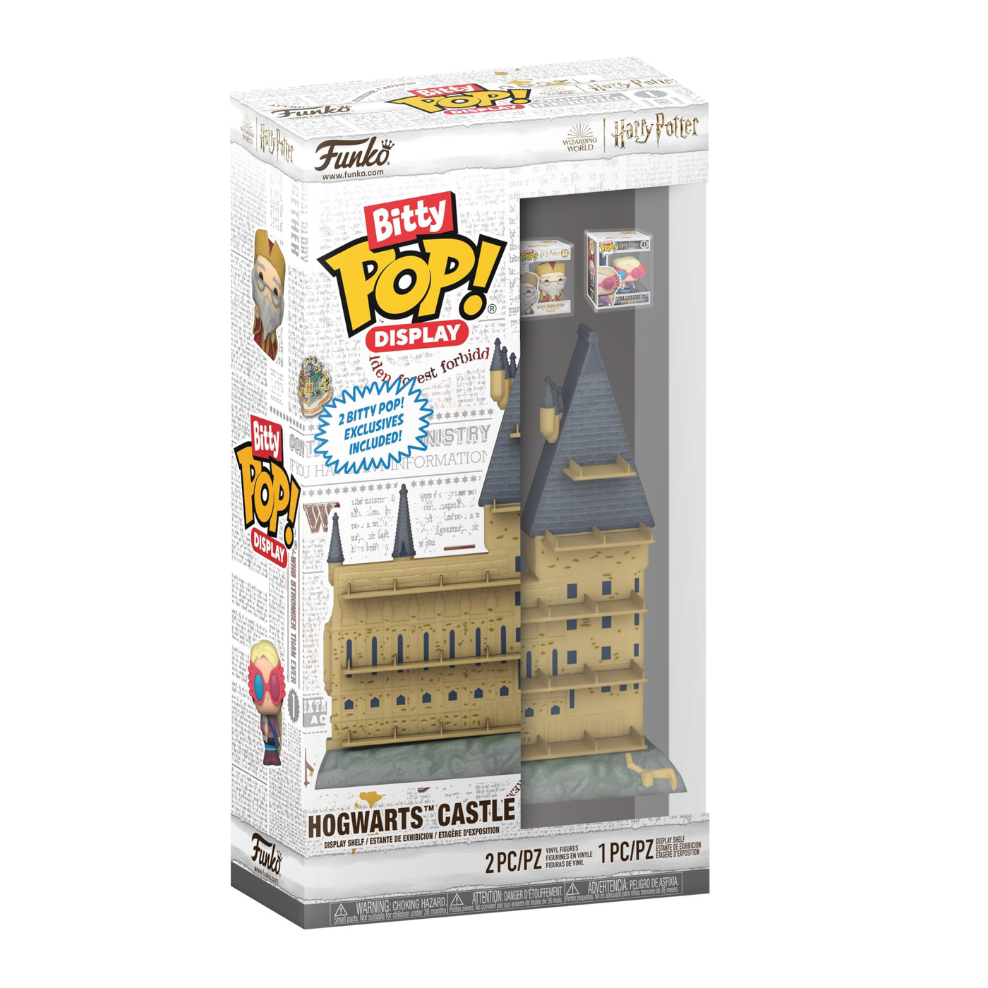 Funko Bitty Pop! Display: Harry Potter - Hogwarts Castle - Albus Dumbledore™ and Luna Lovegood™ and Can Display A Total of 18 Characters und eine Überraschungs-Mini-Figur - 0.9 Inch (2.2 cm) - Nan
