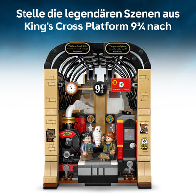 LEGO Harry Potter Buchstütze: Hogwarts Express - Set mit Spielzeug Zug, 2 Minifiguren inkl. Ron Weasley, Hedwig und Krätze - Wizarding World Geschenk für Jungen, Mädchen & Fans ab 10 Jahren - 76450