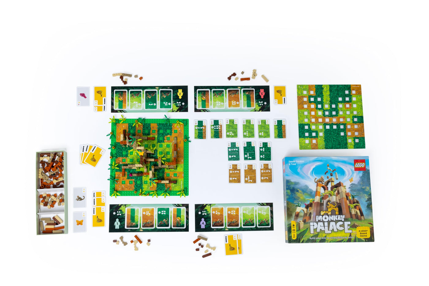 Asmodees - Monkey Palace: EIN Lego Brettspiel – Stein auf Stein zum prächtigsten Palast! Lustiges Familien-Baustein-Spiel für Kinder und Erwachsene - Alter 10+, 2-4 Spieler, 45 Minuten pro Partie