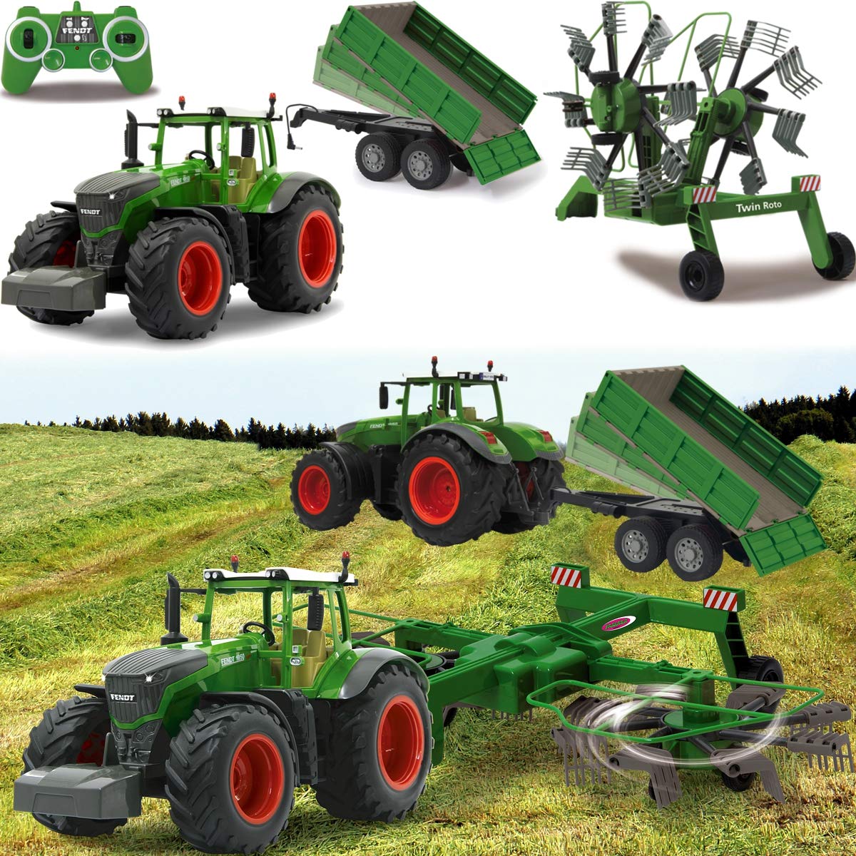 Stimo Fendt Traktor 1050 Vario ferngesteuert (1:16 2,4Ghz) RC Motorsound mit Sound Beleuchtung und verschiedenen Fahrfunktionen (Fendt Traktor)