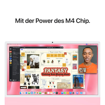 Apple iMac All-in-One Desktop-Computer mit M4 Chip mit 8 Core CPU und 8 Core GPU: 24" Retina Display, 16 GB gemeinsamer Arbeitsspeicher, 256 GB SSD Speicher, passendes Zubehör; Rosé