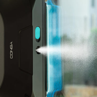 Cecotec Robot Fensterreiniger Conga Windroid 1390 Double Spray Connected 3in1; Sprüht, reinigt und trocknet, Doppelspray, APP, Fernbedienung, 8Modi, Aktionsradius 7,5m, Sicherheitskordel, Reinigungsse