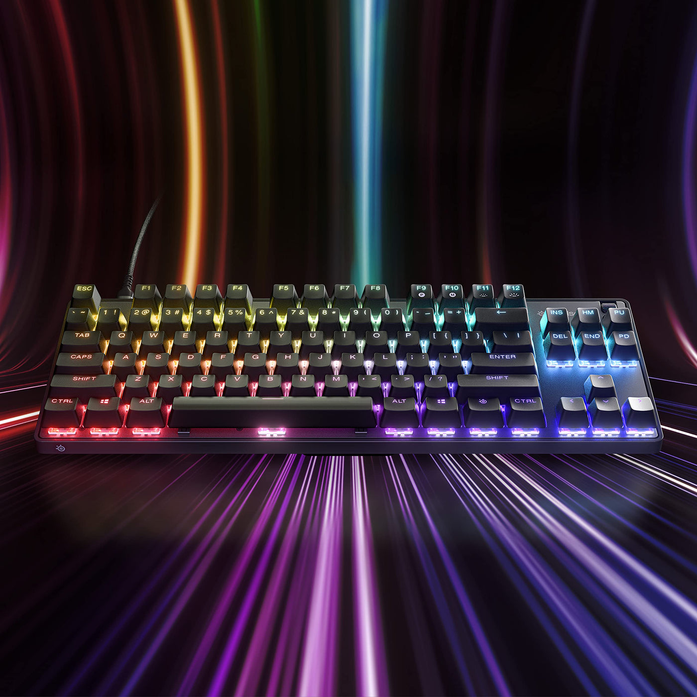 SteelSeries Apex 9 TKL - Mechanische Gaming-Tastatur - Optische Switches - 2-Punkt-Betätigung - Esports-Formfaktor ohne Tenkey - Hotswap- fähige Switches - Deutsches (QWERTZ) Layout