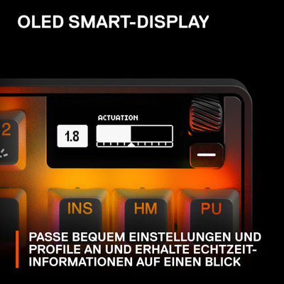 SteelSeries Apex Pro TKL Wireless HyperMagnetic Gaming-Tastatur – E-Sports TKL-Formfaktor – Anpassbares Ansprechverhalten – PBT-Keycaps – Bluetooth – 2,4 GHz– USB-C – Deutsches Tastatur (QWERTZ)