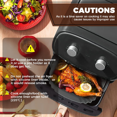 3 Packungen Silikonform für Heißluftfritteuse Air Fryer Liners Wiederverwendbar anstelle Airfryer Backpapier Pergamentpapier, Heißluftfritteuse Zubehör Geeignet für Ninja Foodi Max,Tefal,COSORI