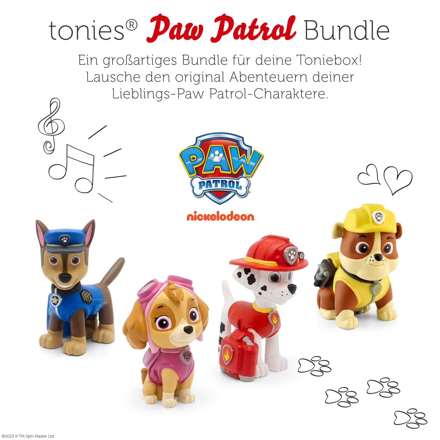 tonies Hörfiguren Bundle für Toniebox, 4 x PAW Patrol Figur, jeweils 4 spannende Geschichten für Kinder ab 3 Jahren