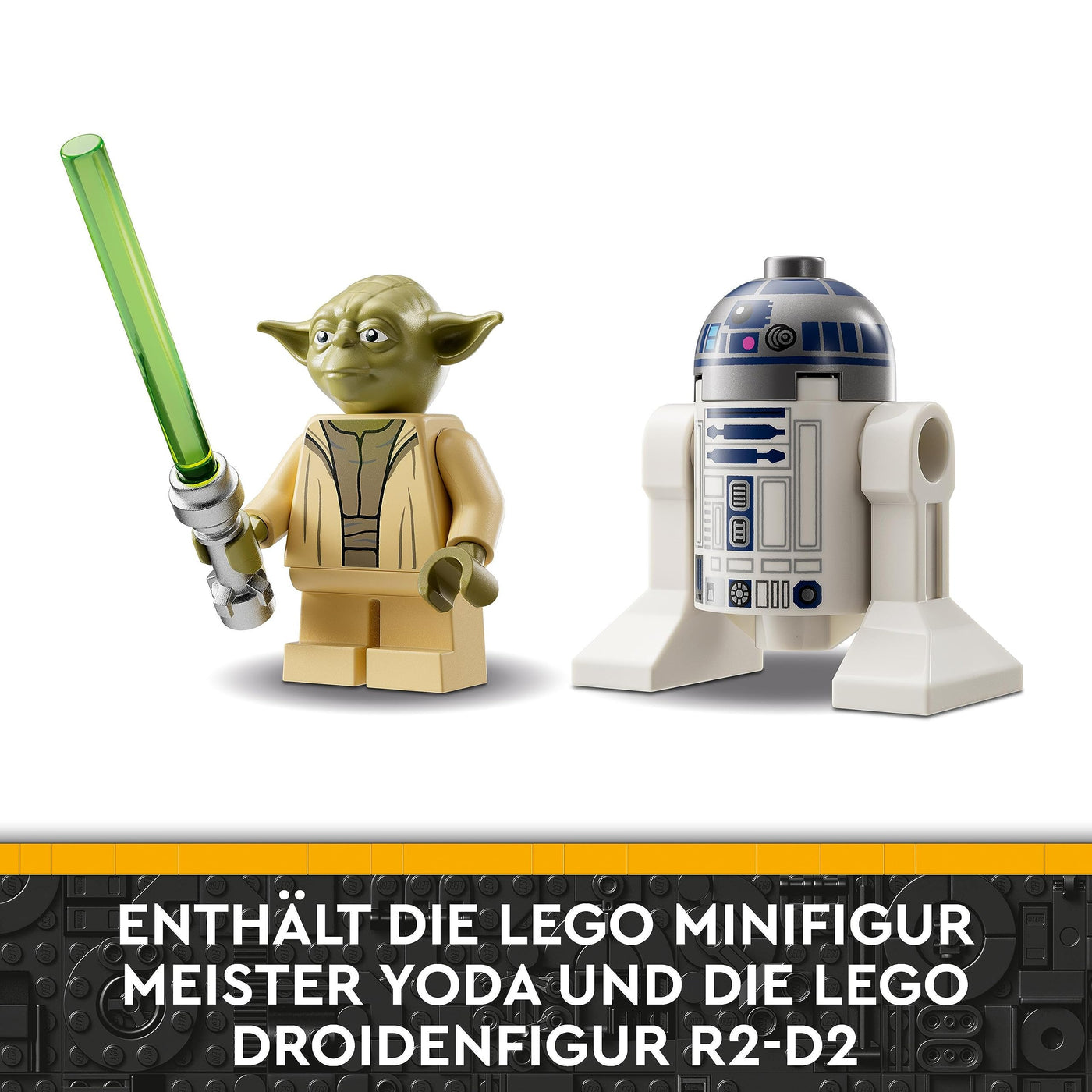 LEGO 75360 Star Wars Yodas Jedi Starfighter Bauspielzeug, Clone Wars Fahrzeug-Set mit Meister Yoda-Minifigur, Lichtschwert und Droide R2-D2-Figur