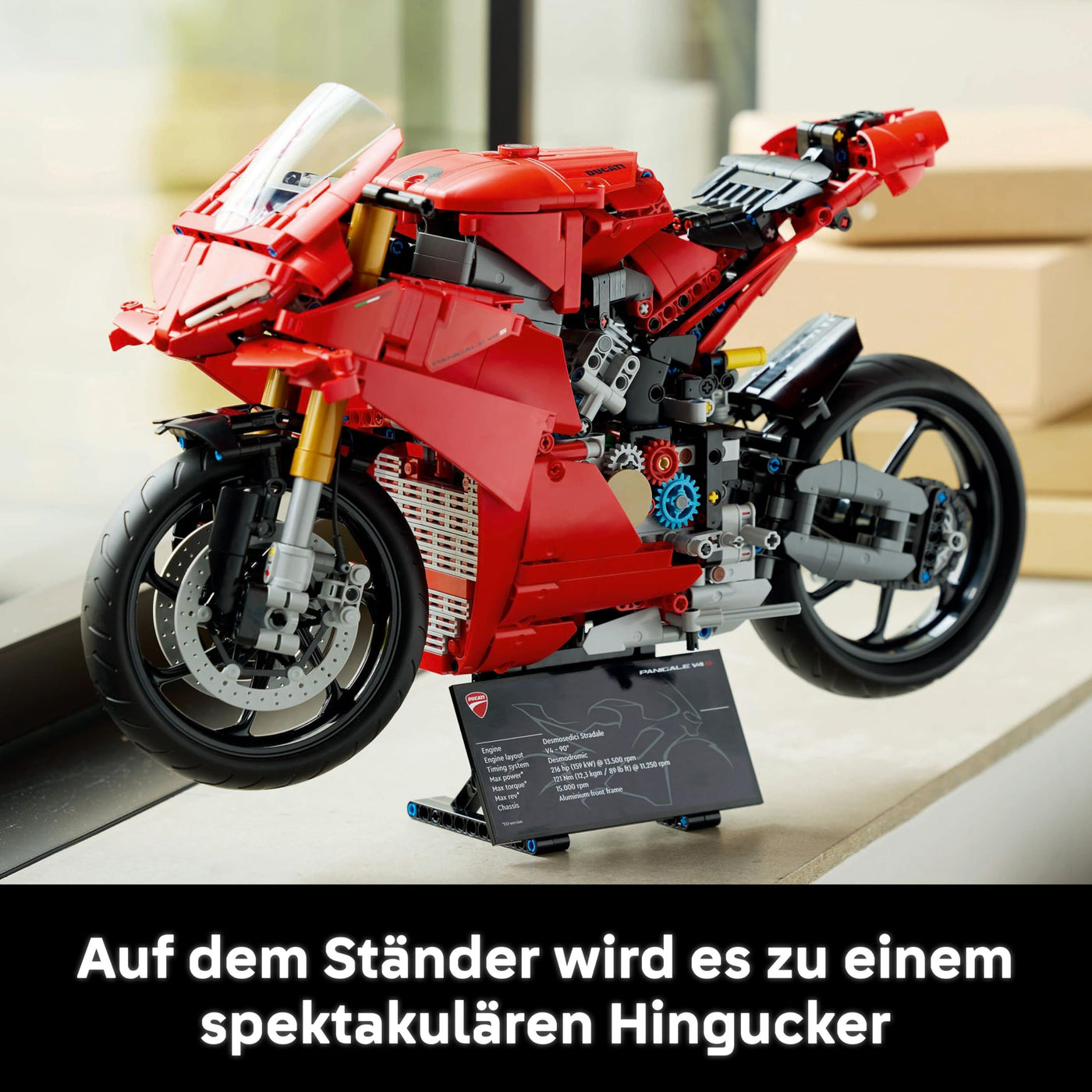 LEGO Technic Ducati Panigale V4 S Motorrad, baubares Motorradmodell, Bausets für Erwachsene, Männer und Frauen, ab 18 Jahren, Geschenkidee für Fans von Ducati und Motorrädern 42202