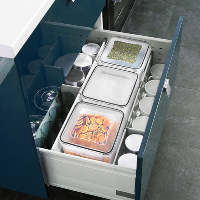 Surejoy 5,2L Groß Vorratsdosen mit Deckel Luftdicht 4er Set mit Kreidemarker und Etiketten, BPA Frei Plastik Aufbewahrungsbox Küche, Zucker Pasta Mehl Müsli Cornflakes Aufbewahrung Vorratsbehälter