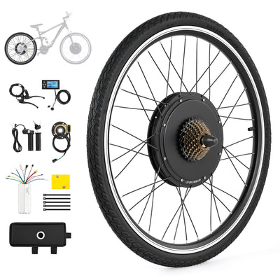 Viribus 26 Zoll Ebike Umbausatz E-Bike Hinterrad Umbausatz Kit Elektrofahrrad Umbausatz Ebike Conversion Kit Electric Bicycle Umbausatz Pedelec Umbausatz 1000W